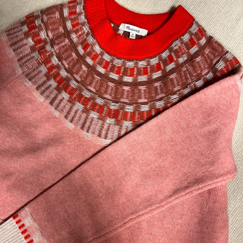 Madewell Patterned Crew Neck Sweater